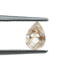 COPPER RUTILE QUARTZ CUT PEAR 7X5MM 0.63 Cts.