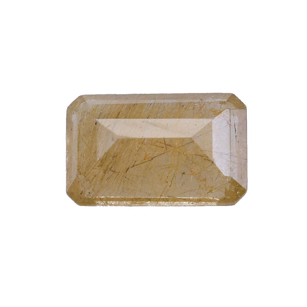 QUARTZ RUTILE COPPER STEP CUT OCTAGON 11X7 MM 3.09 Cts.