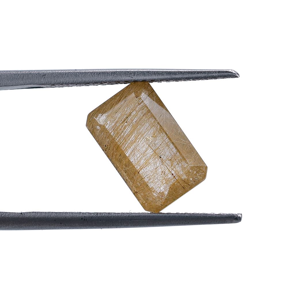 QUARTZ RUTILE COPPER STEP CUT OCTAGON 11X7 MM 3.09 Cts.