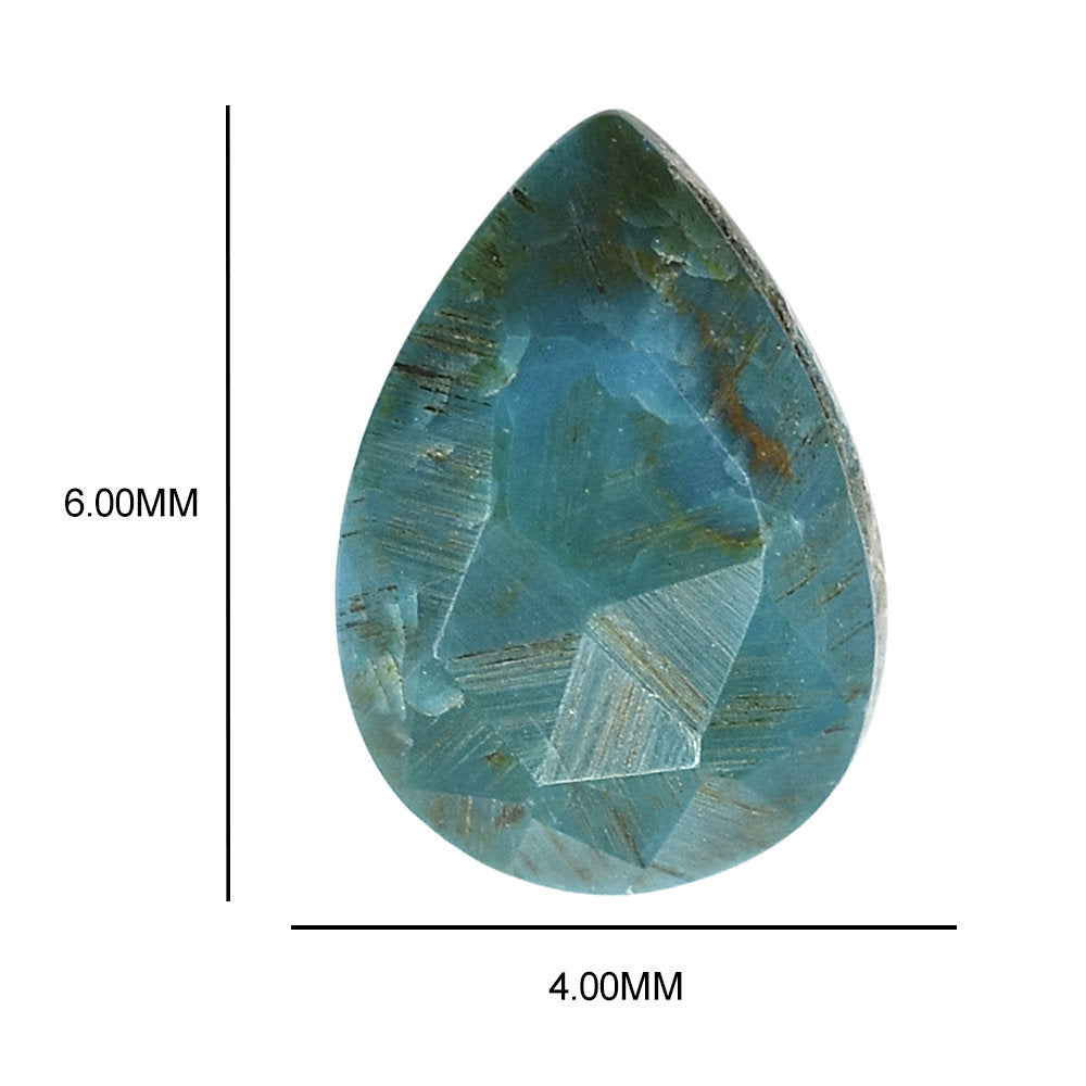 CHRYSOCOLLA ROSE CUT PEAR CAB 6X4MM 0.42 Cts.