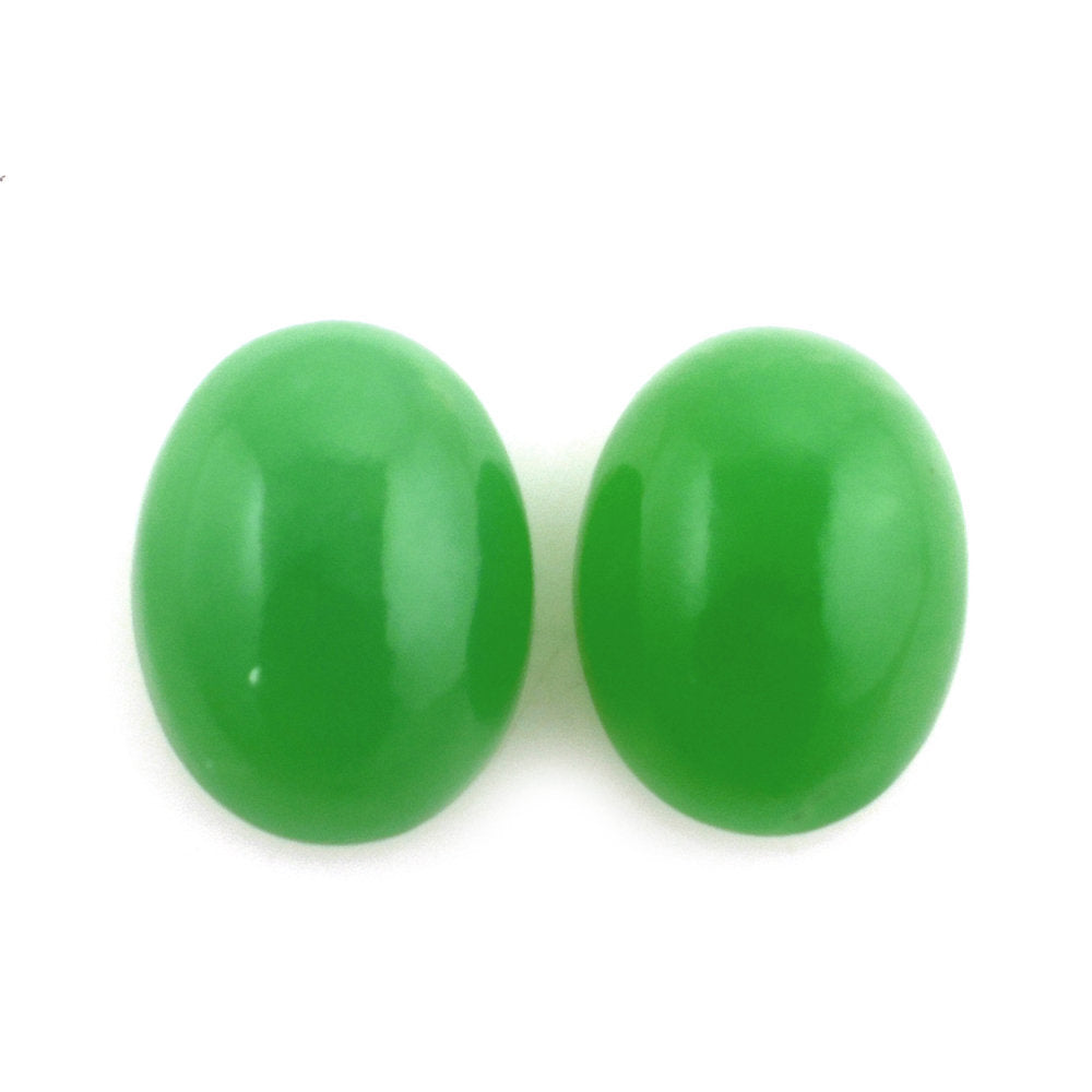 NATURAL CHRYSOPRASE OVAL CAB 8X6MM 1.22 Cts.