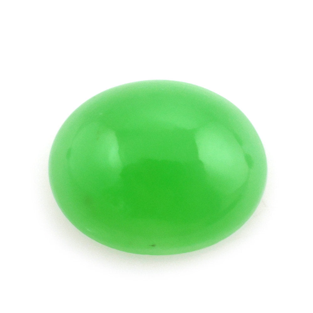 NATURAL CHRYSOPRASE OVAL CAB 10X8MM 2.63 Cts.