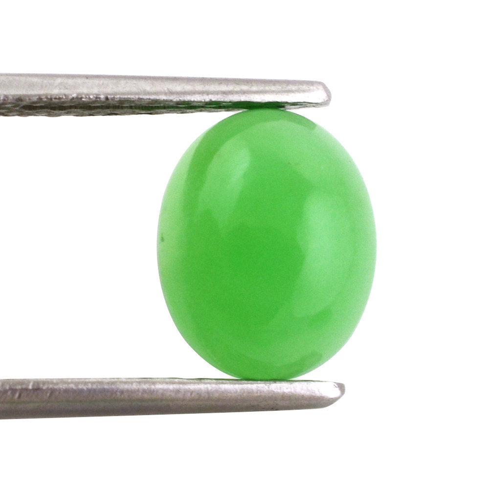 NATURAL CHRYSOPRASE OVAL CAB 10X8MM 2.63 Cts.