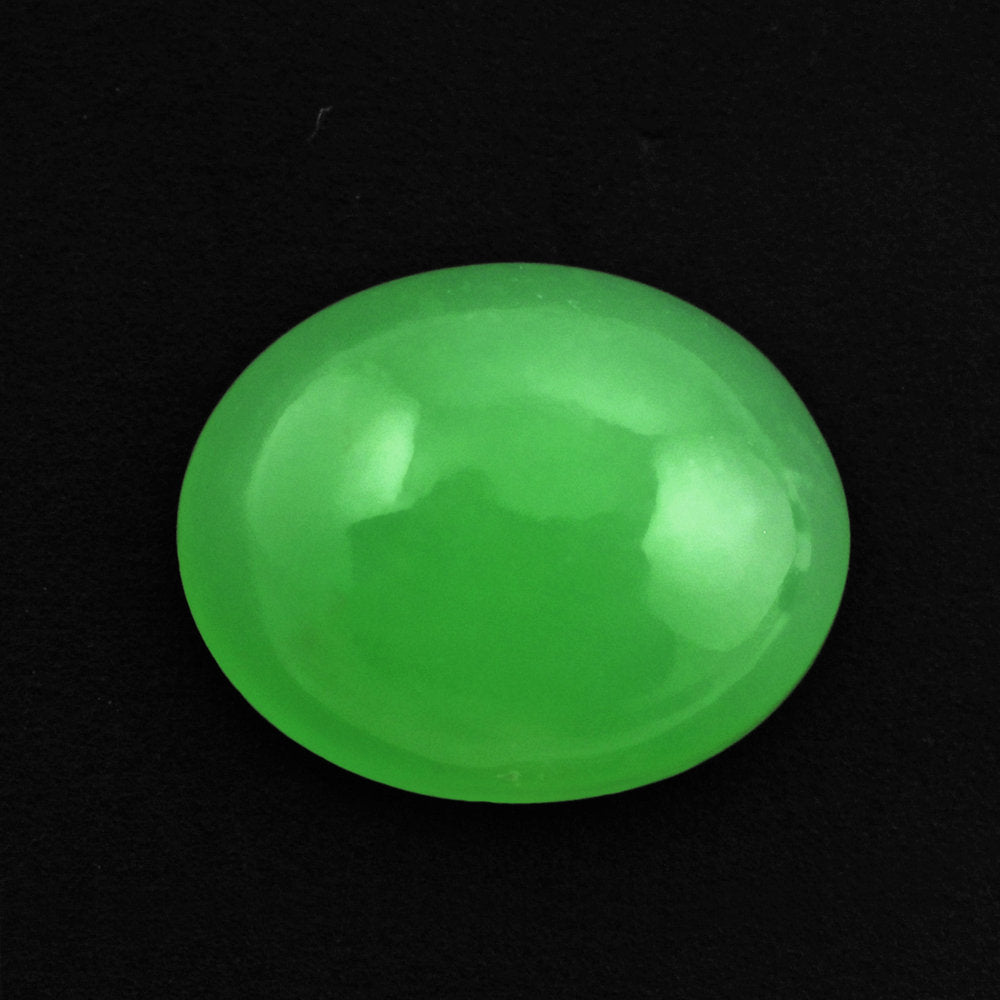 NATURAL CHRYSOPRASE OVAL CAB 10X8MM 2.63 Cts.