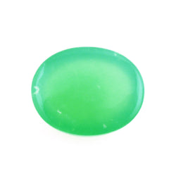 NATURAL CHRYSOPRASE OVAL CAB 10X8MM 2.57 Cts.