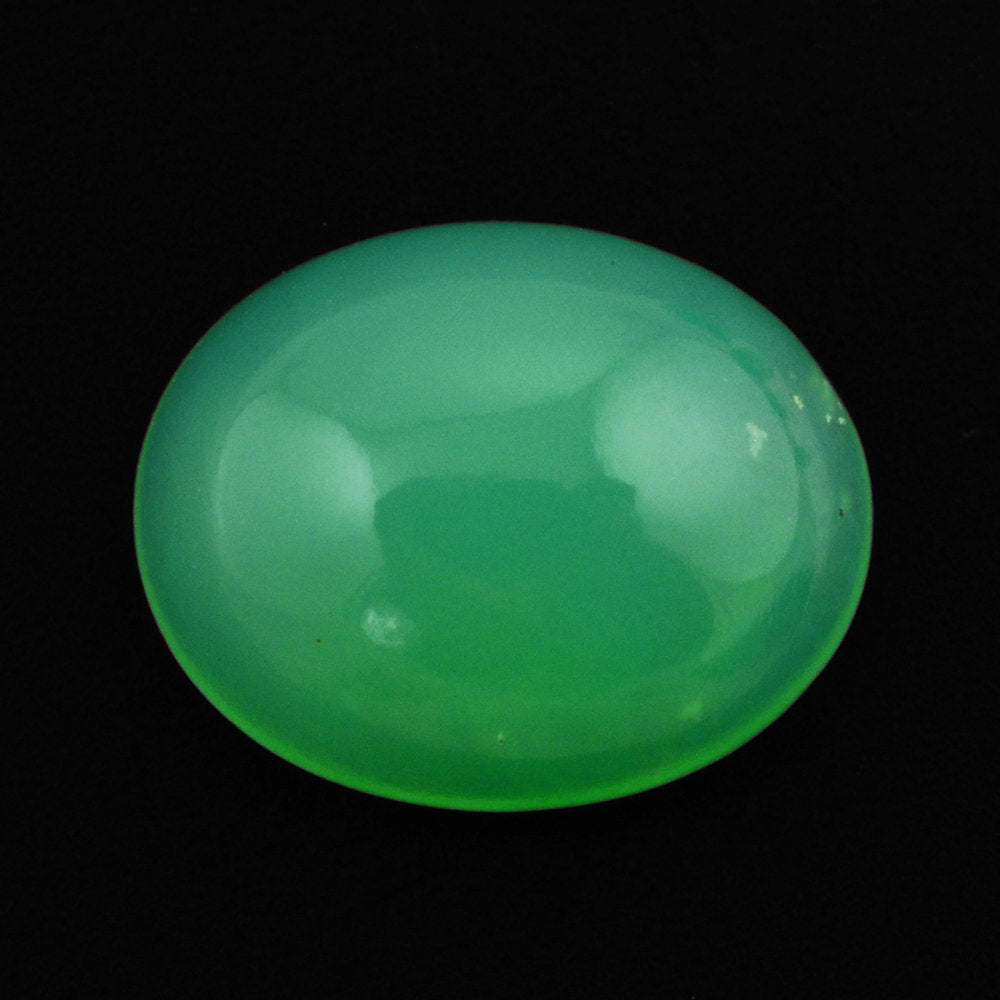 NATURAL CHRYSOPRASE OVAL CAB 10X8MM 2.57 Cts.