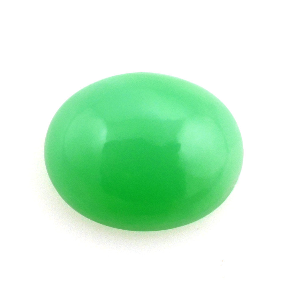 NATURAL CHRYSOPRASE OVAL CAB 10X8MM 2.55 Cts.