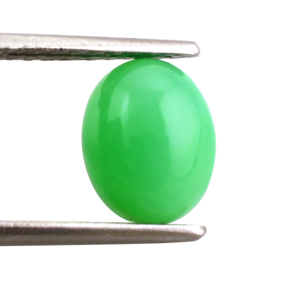 NATURAL CHRYSOPRASE OVAL CAB 10X8MM 2.55 Cts.