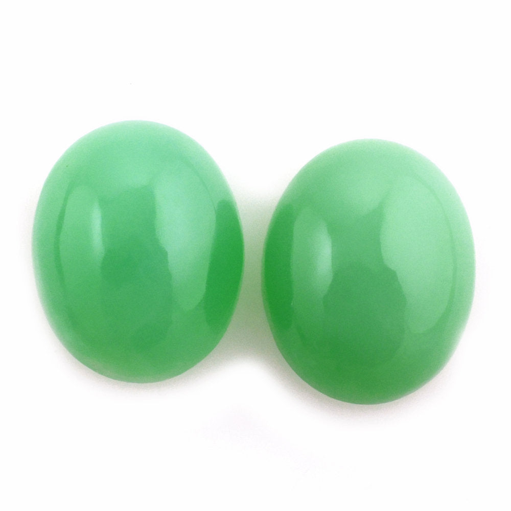 NATURAL CHRYSOPRASE OVAL CAB 10X8MM 2.55 Cts.