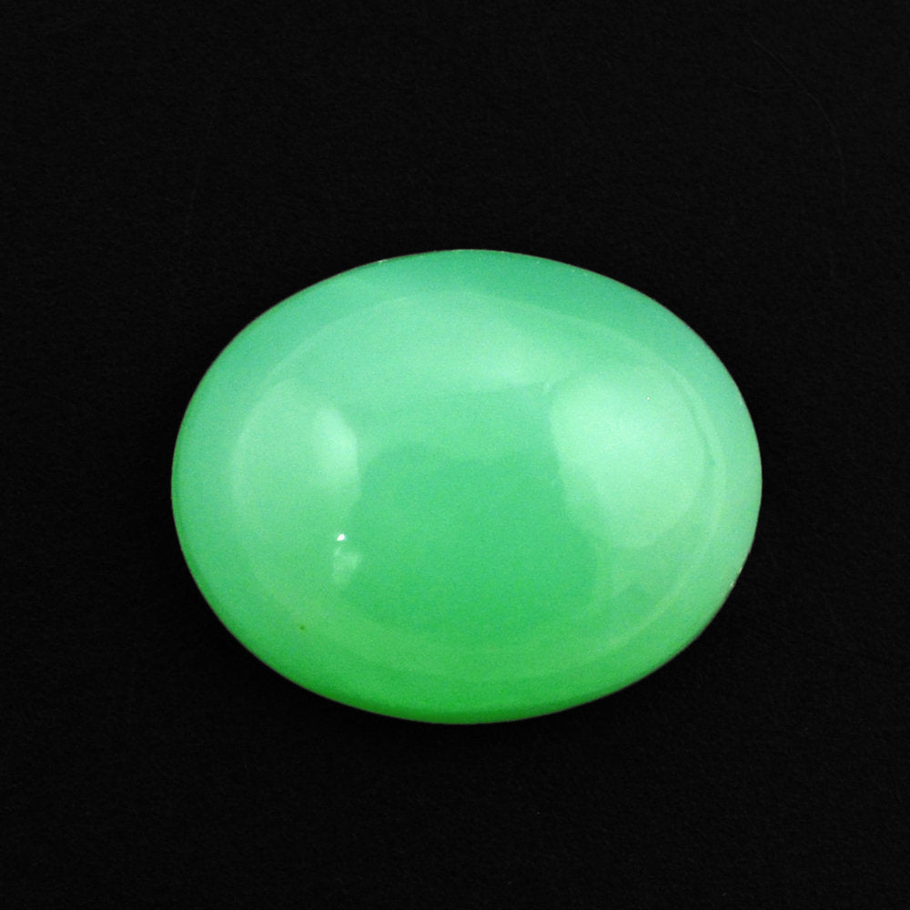 NATURAL CHRYSOPRASE OVAL CAB 10X8MM 2.55 Cts.