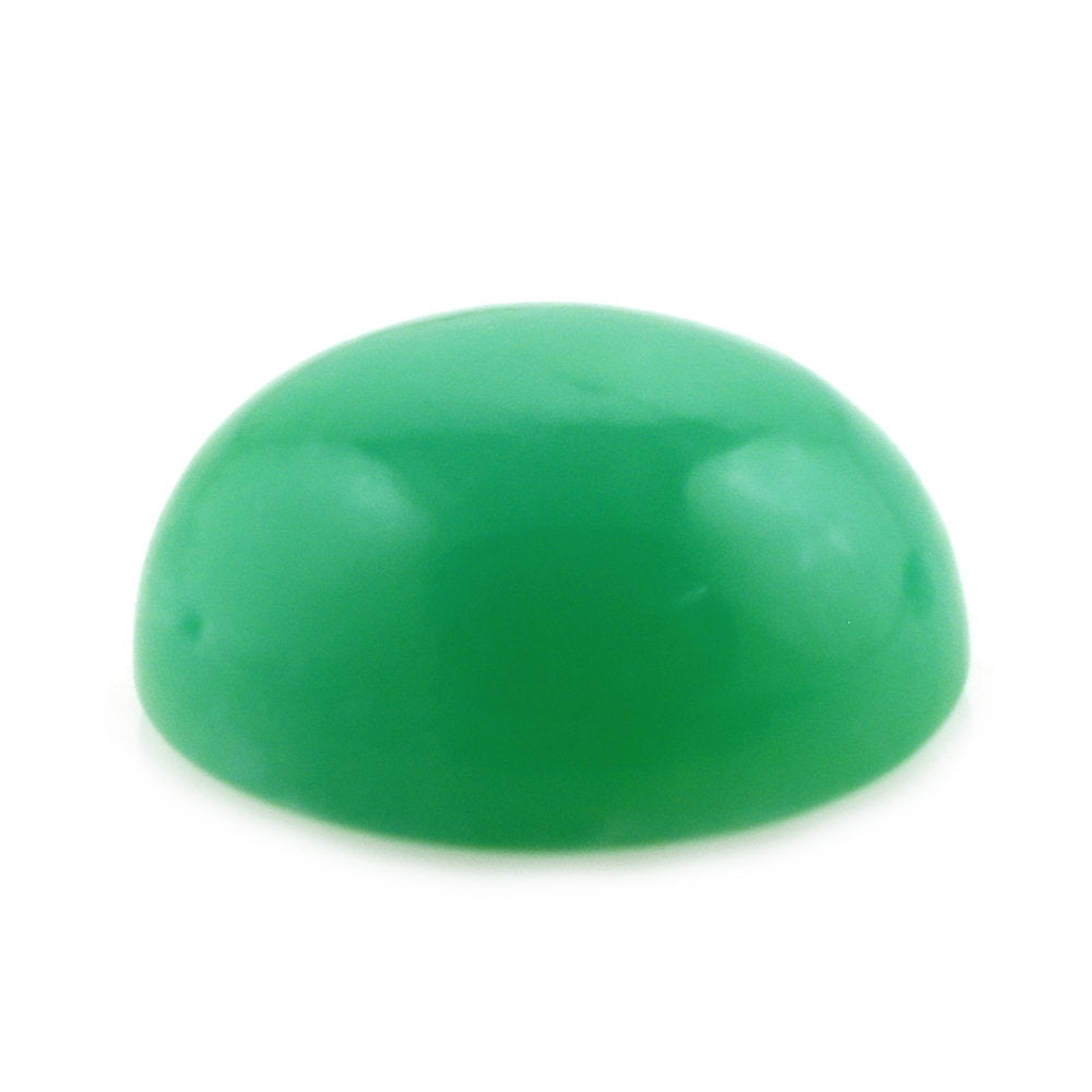 NATURAL CHRYSOPRASE OVAL CAB 12X10MM 4.51 Cts.