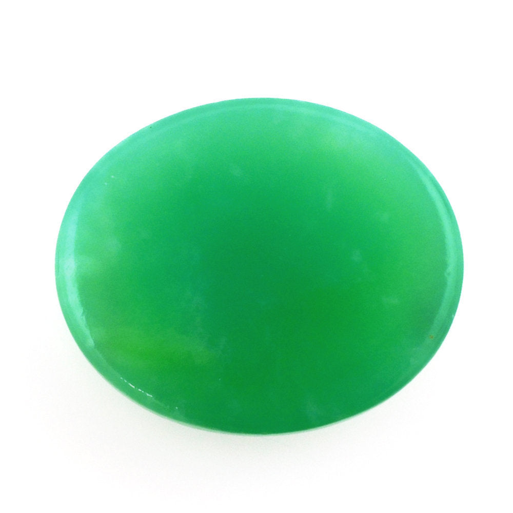 NATURAL CHRYSOPRASE OVAL CAB 12X10MM 4.51 Cts.