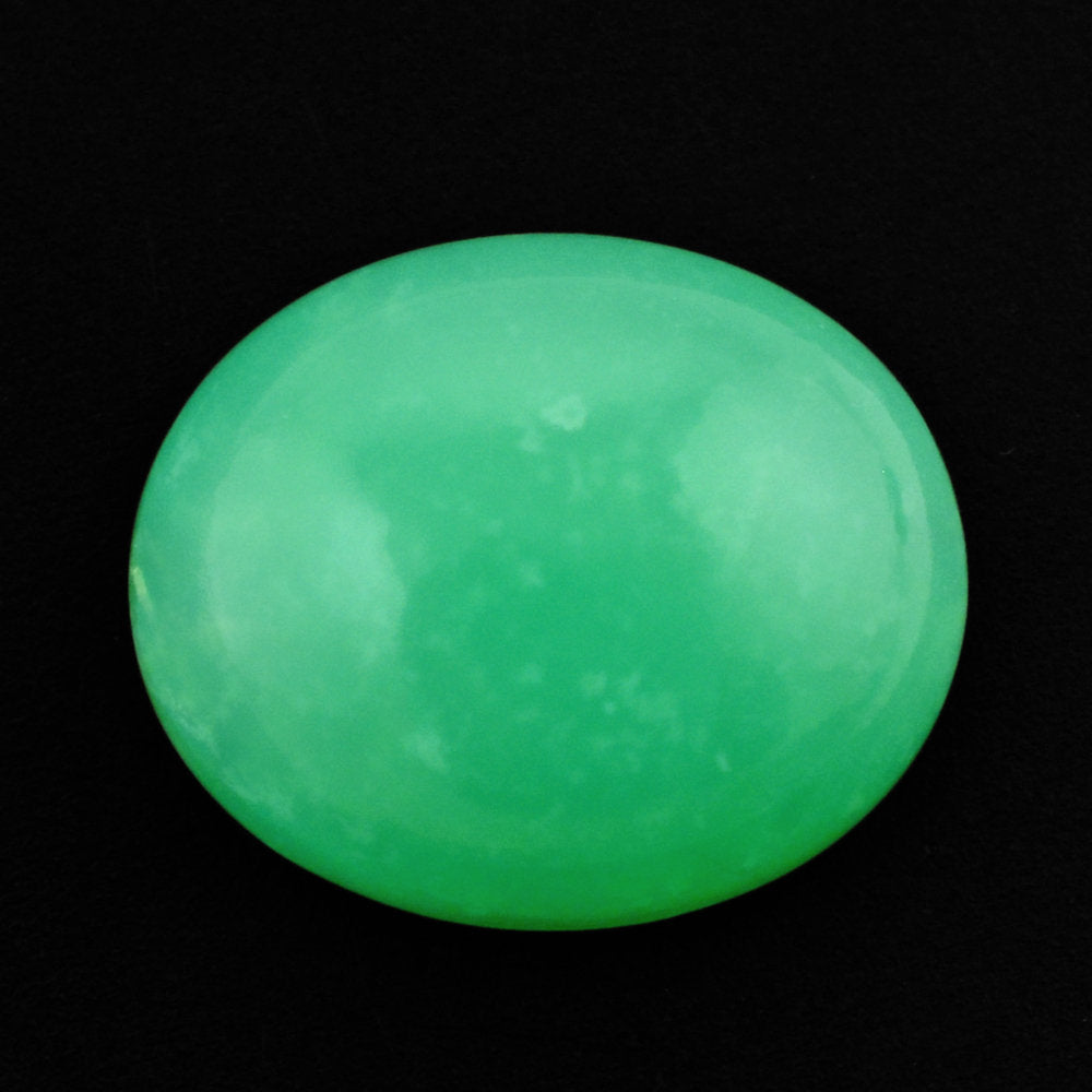 NATURAL CHRYSOPRASE OVAL CAB 12X10MM 4.51 Cts.