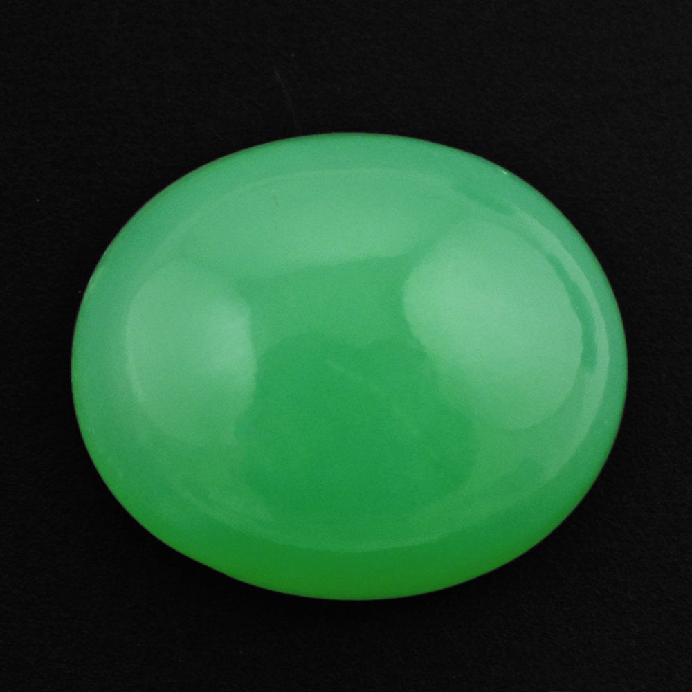 NATURAL CHRYSOPRASE OVAL CAB 12X10MM 4.79 Cts.