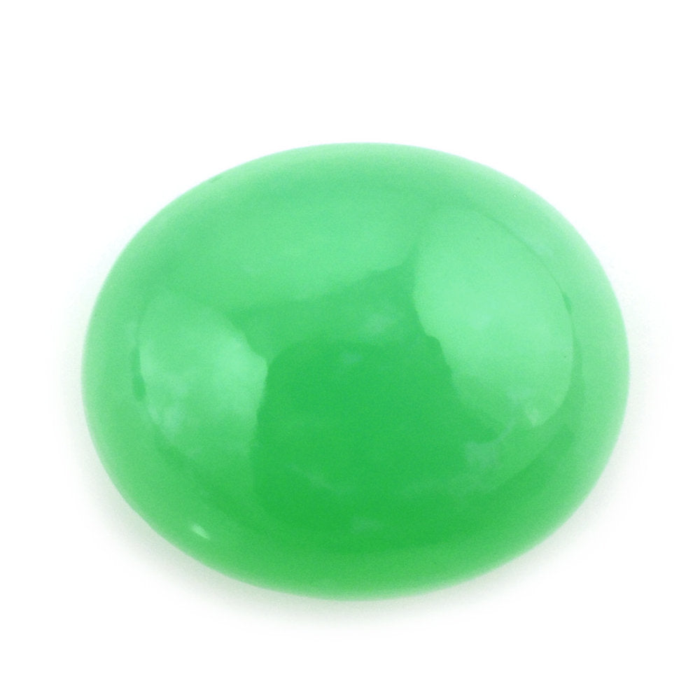 NATURAL CHRYSOPRASE OVAL CAB 12X10MM 4.60 Cts.