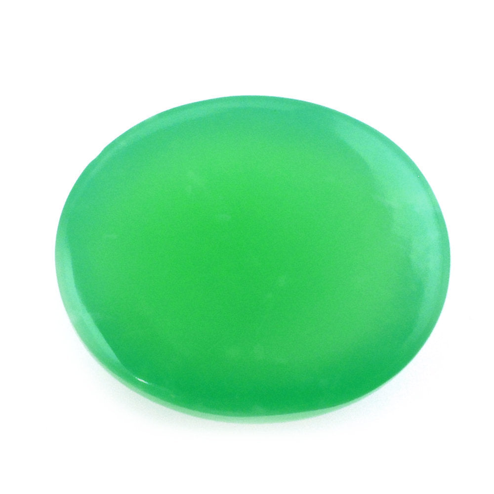 NATURAL CHRYSOPRASE OVAL CAB 12X10MM 4.60 Cts.