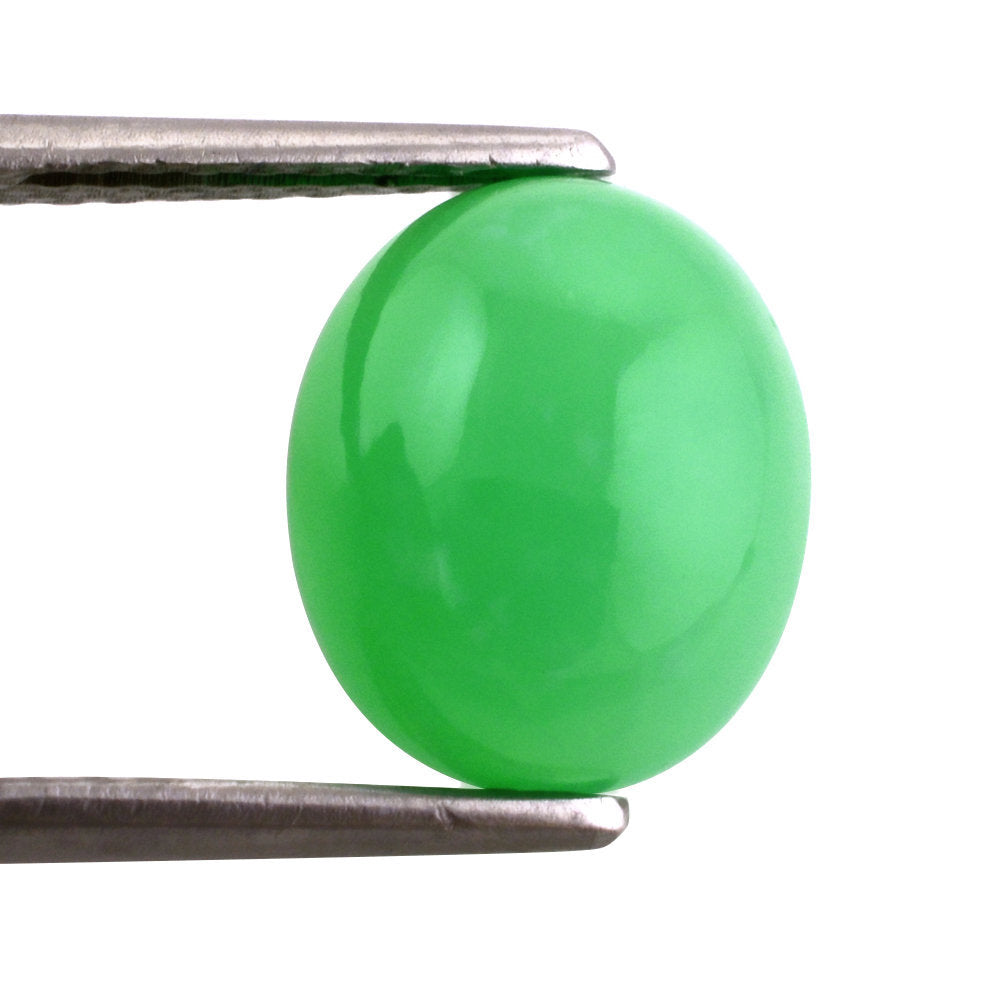 NATURAL CHRYSOPRASE OVAL CAB 12X10MM 4.60 Cts.