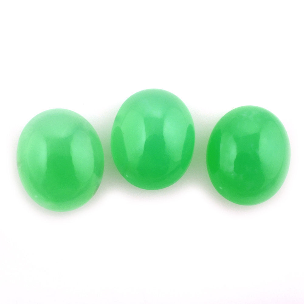 NATURAL CHRYSOPRASE OVAL CAB 12X10MM 4.60 Cts.