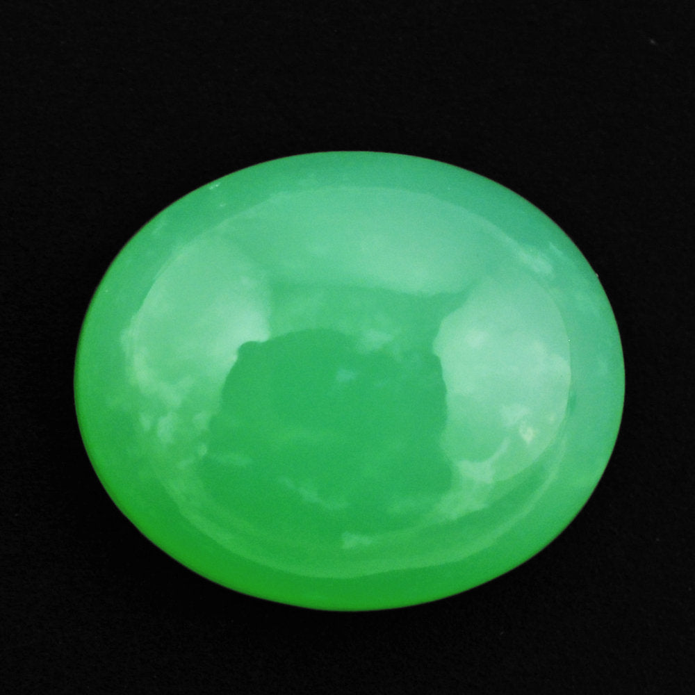 NATURAL CHRYSOPRASE OVAL CAB 12X10MM 4.60 Cts.