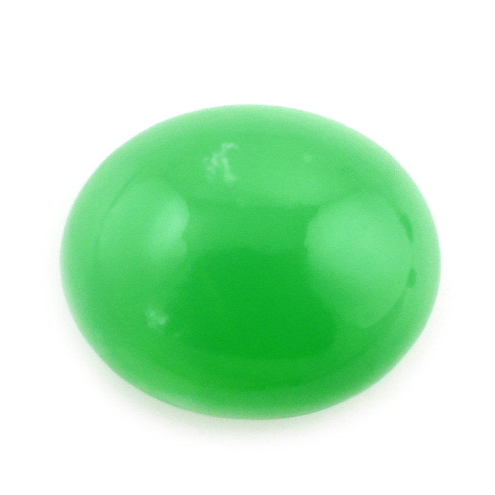 NATURAL CHRYSOPRASE OVAL CAB 12X10MM (MEDIUM/CLEAN) 4.63 Cts.