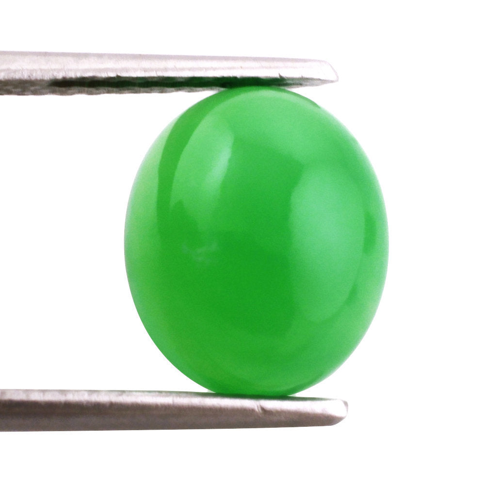 NATURAL CHRYSOPRASE OVAL CAB 12X10MM (MEDIUM/CLEAN) 4.63 Cts.