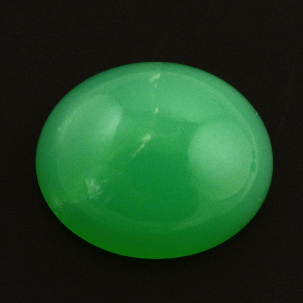 NATURAL CHRYSOPRASE OVAL CAB 12X10MM (MEDIUM/CLEAN) 4.63 Cts.
