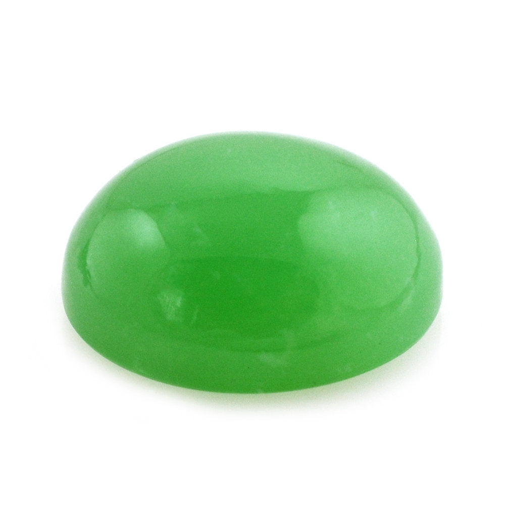 NATURAL CHRYSOPRASE OVAL CAB 12X10MM 4.59 Cts.