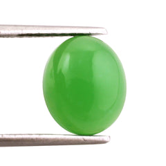 NATURAL CHRYSOPRASE OVAL CAB 12X10MM 4.59 Cts.