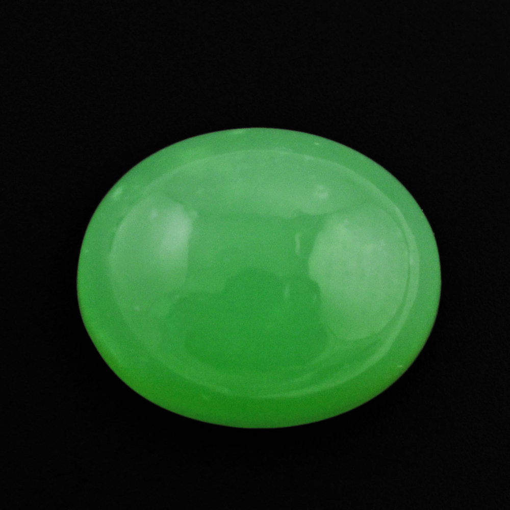 NATURAL CHRYSOPRASE OVAL CAB 12X10MM 4.59 Cts.