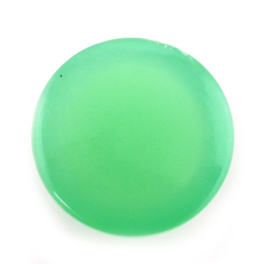 NATURAL CHRYSOPRASE ROUND CAB 10MM 3.86 Cts.
