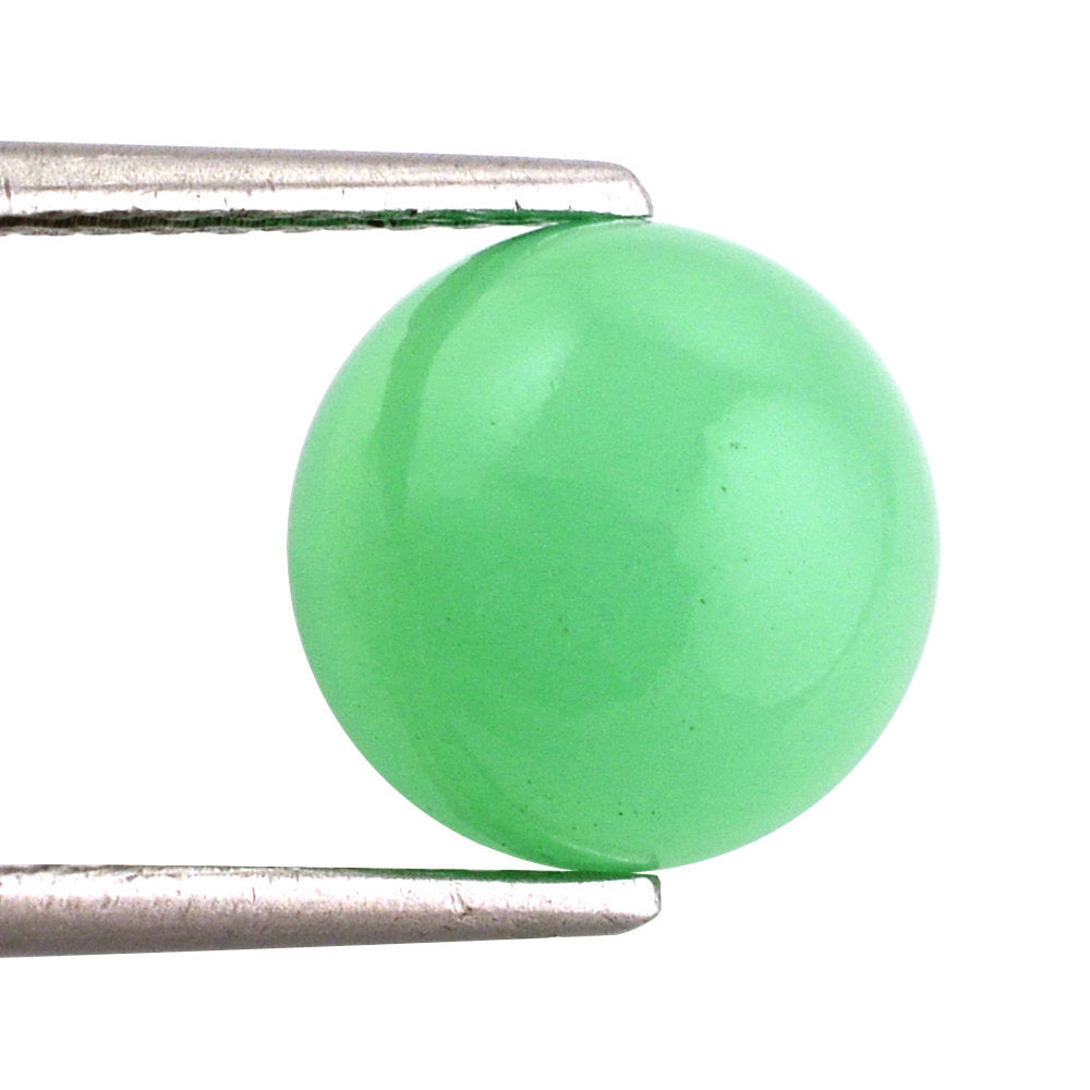 NATURAL CHRYSOPRASE ROUND CAB 10MM 3.86 Cts.