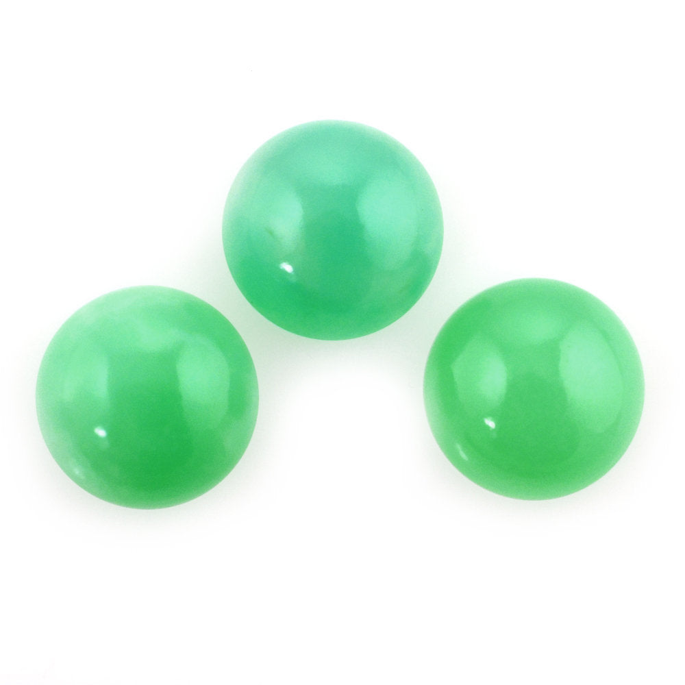 NATURAL CHRYSOPRASE ROUND CAB 10MM 3.86 Cts.