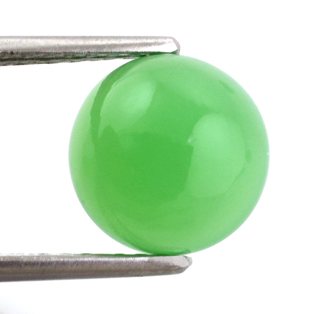 NATURAL CHRYSOPRASE ROUND CAB 10MM 3.82 Cts.