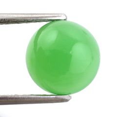 NATURAL CHRYSOPRASE ROUND CAB 10MM 3.82 Cts.