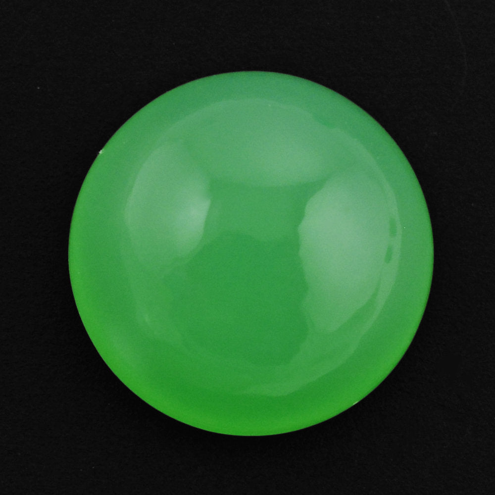 NATURAL CHRYSOPRASE ROUND CAB 10MM 3.82 Cts.