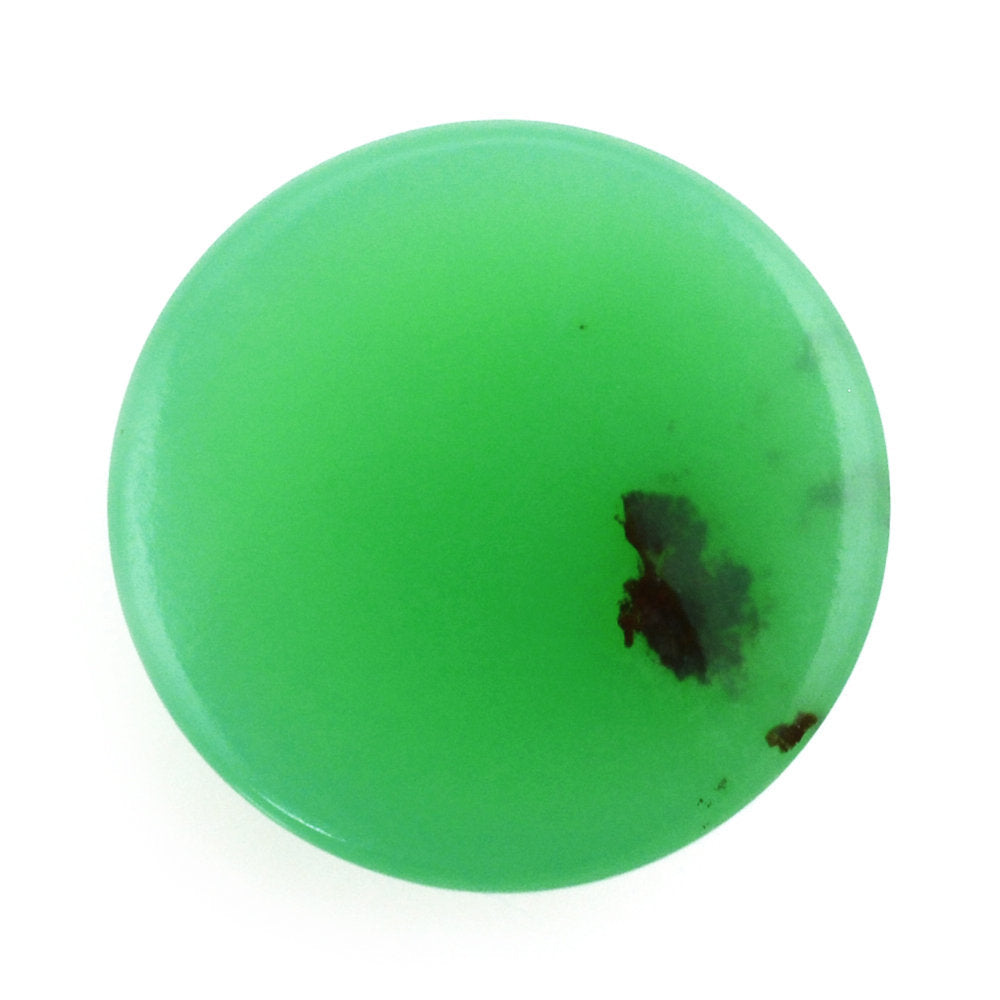 NATURAL CHRYSOPRASE ROUND CAB 10MM 3.78 Cts.