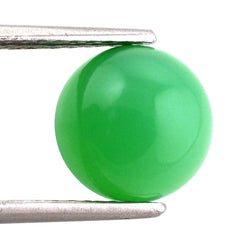NATURAL CHRYSOPRASE ROUND CAB 10MM 3.78 Cts.