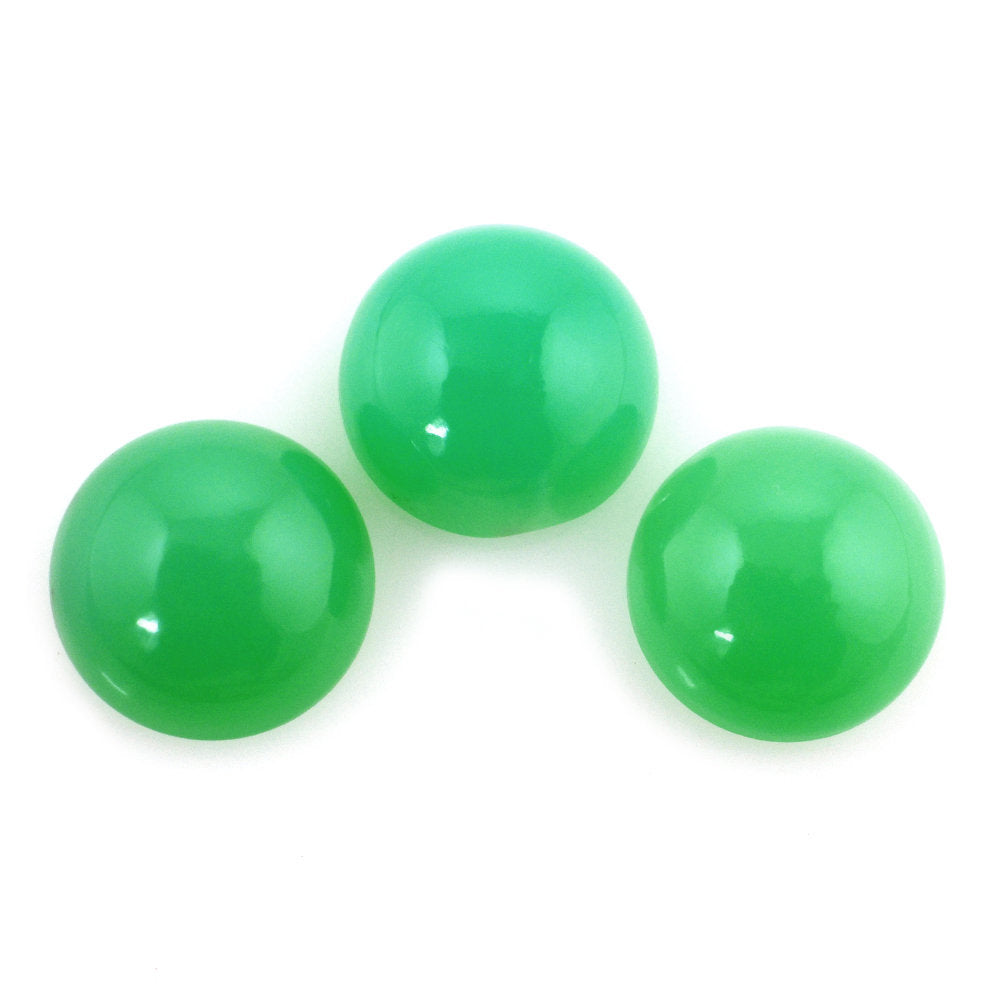 NATURAL CHRYSOPRASE ROUND CAB 10MM 3.78 Cts.