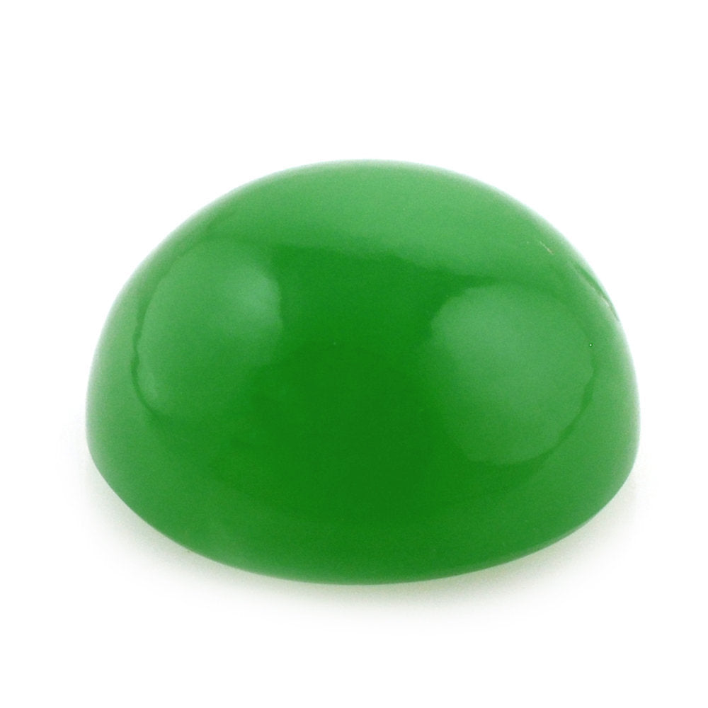 NATURAL CHRYSOPRASE ROUND CAB 10MM 3.95 Cts.