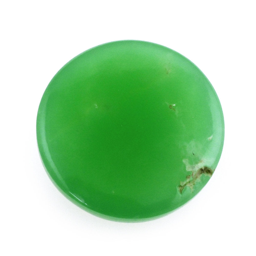 NATURAL CHRYSOPRASE ROUND CAB 10MM 3.95 Cts.