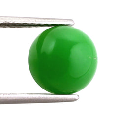 NATURAL CHRYSOPRASE ROUND CAB 10MM 3.95 Cts.