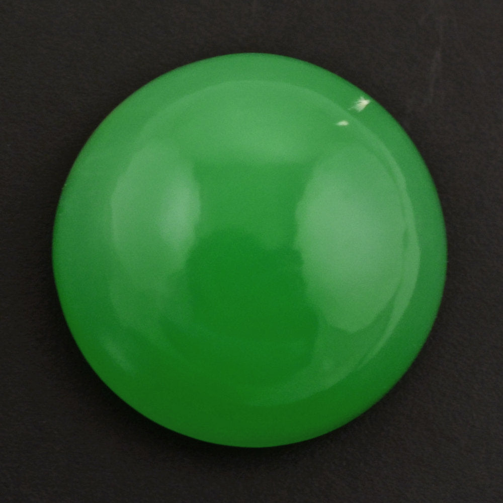 NATURAL CHRYSOPRASE ROUND CAB 10MM 3.95 Cts.