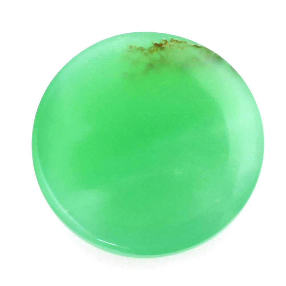 NATURAL CHRYSOPRASE ROUND CAB 12MM 6.33 Cts.