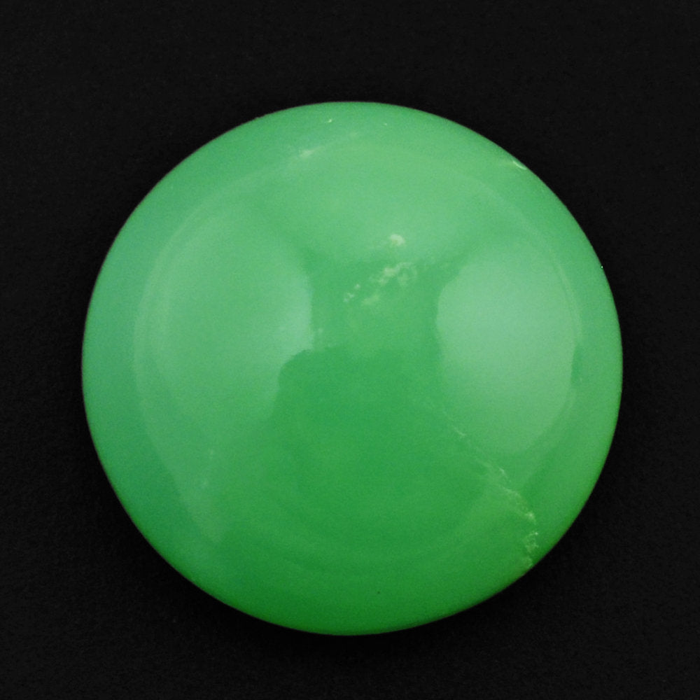 NATURAL CHRYSOPRASE ROUND CAB 12MM 6.33 Cts.