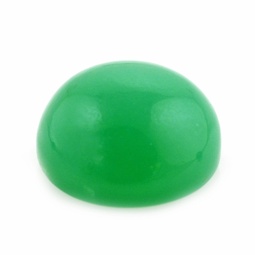NATURAL CHRYSOPRASE ROUND CAB 12MM 6.88 Cts.