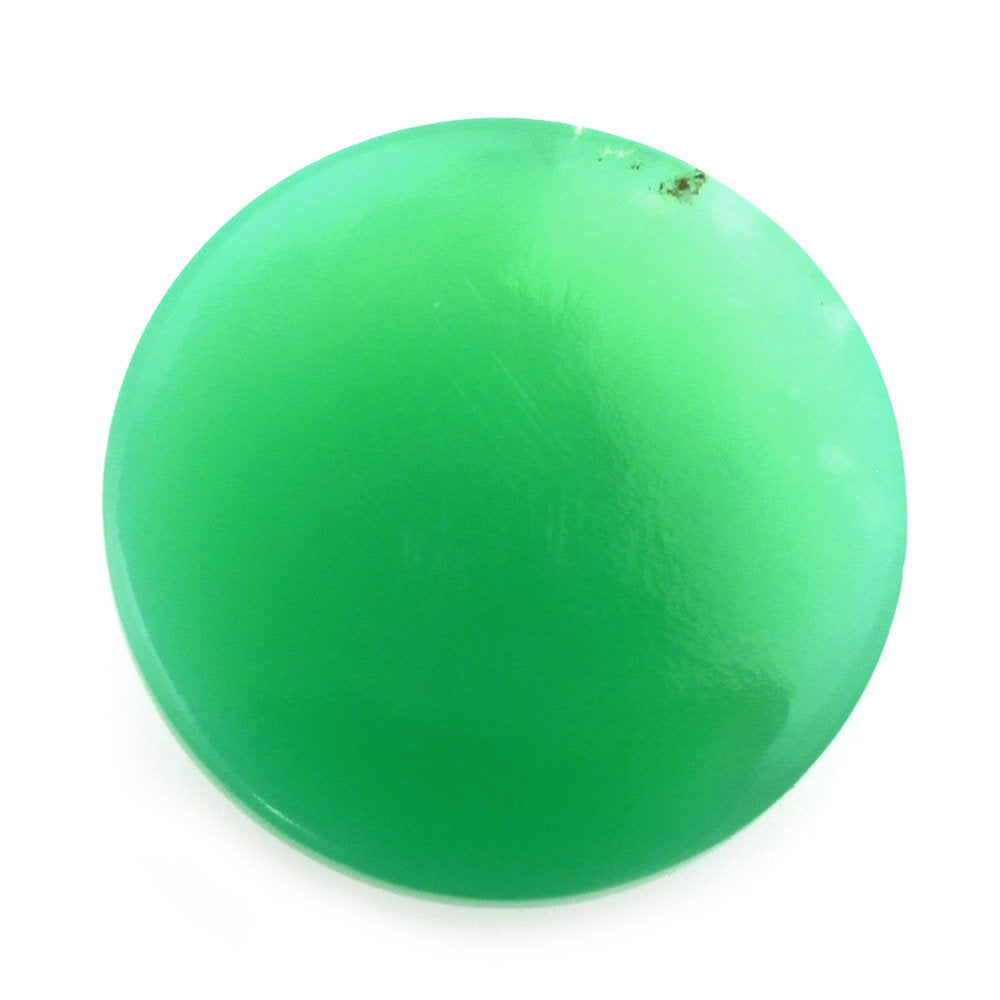NATURAL CHRYSOPRASE ROUND CAB 12MM 6.88 Cts.