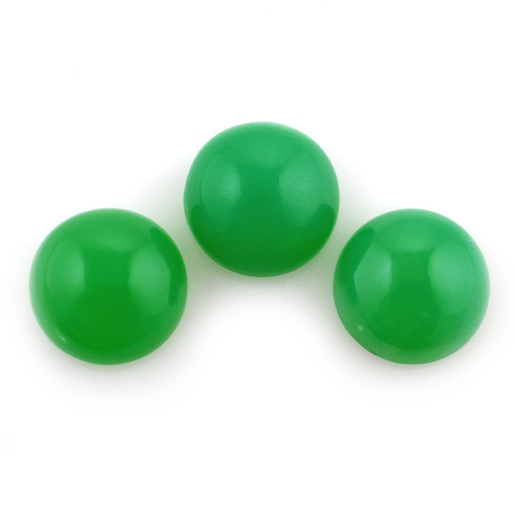 NATURAL CHRYSOPRASE ROUND CAB 12MM 6.88 Cts.