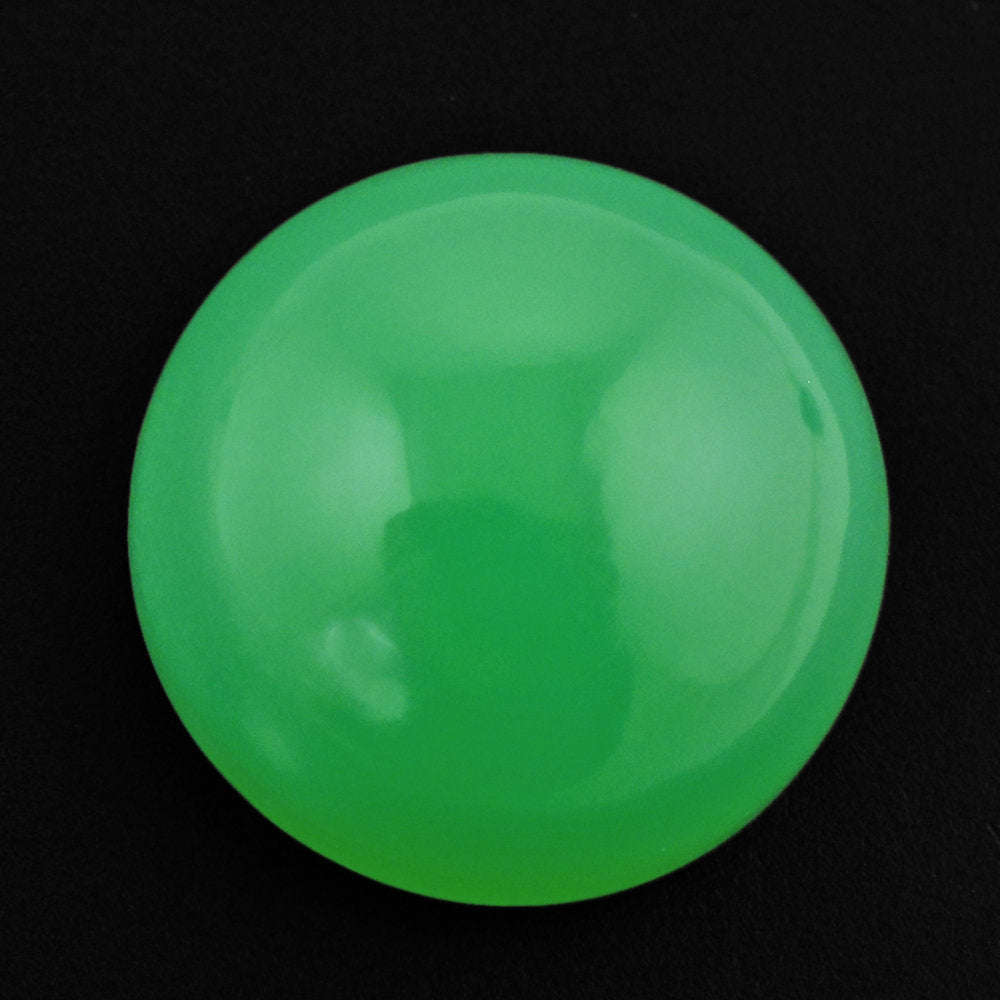 NATURAL CHRYSOPRASE ROUND CAB 12MM 6.88 Cts.