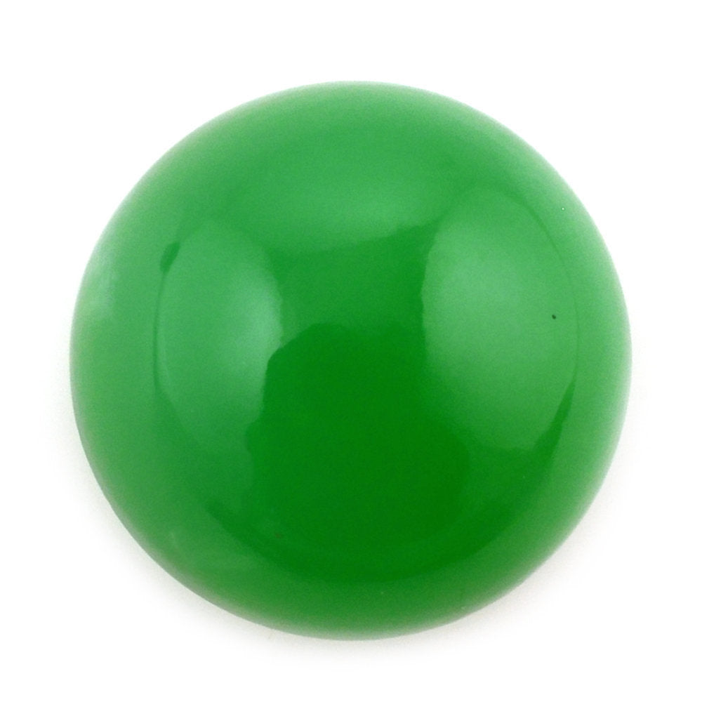 NATURAL CHRYSOPRASE ROUND CAB 12MM 6.45 Cts.