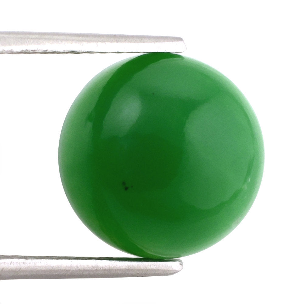 NATURAL CHRYSOPRASE ROUND CAB 12MM 6.45 Cts.